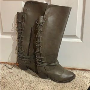 Grey tall boots